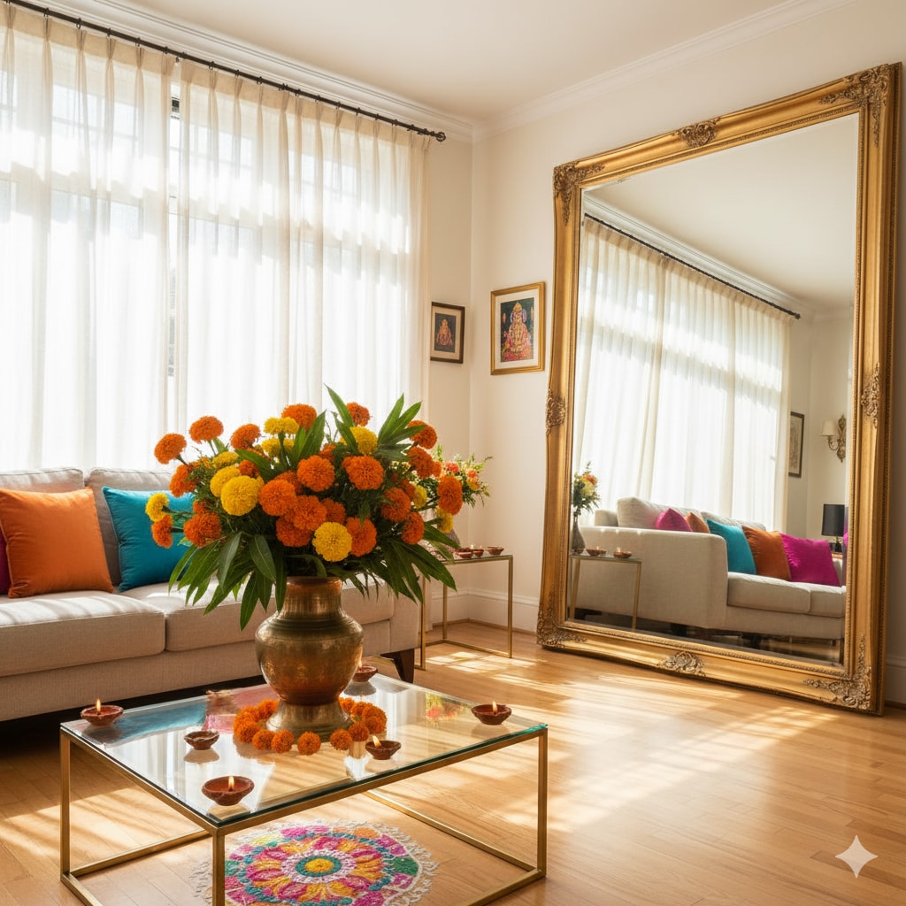 Take advantage of natural light with mirror placement. (Image credit: Image created by Gemini) Take advantage of natural light with mirror placement. (Image credit: Image created by Gemini)