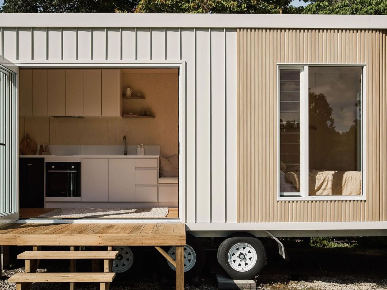 This $78,000 tiny house has curved walls and luxuries most homes never get