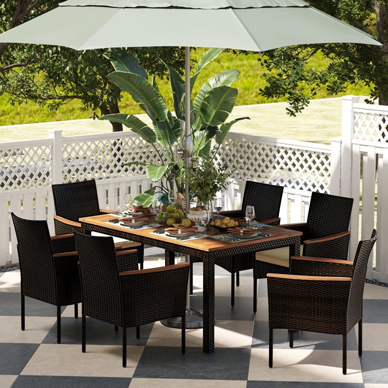 Kristain rectangular outdoor dining set for 6 people Kristain rectangular outdoor dining set for 6 people
