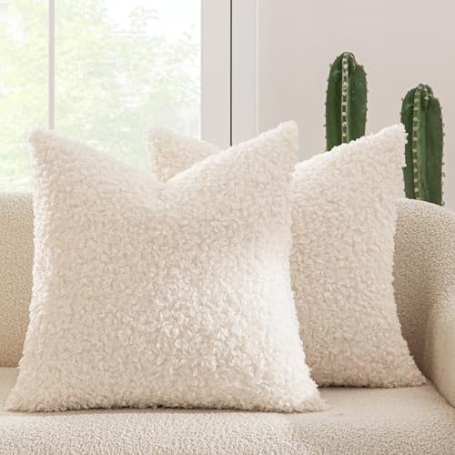 Miulee Pack of 2 Faux Fur Pillow Cases 18