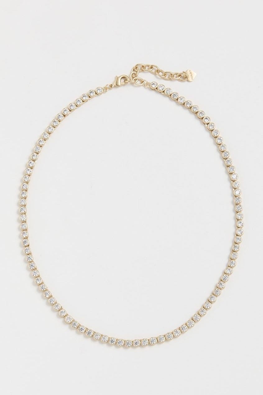 Tennis necklace with bezel Tennis necklace with bezel