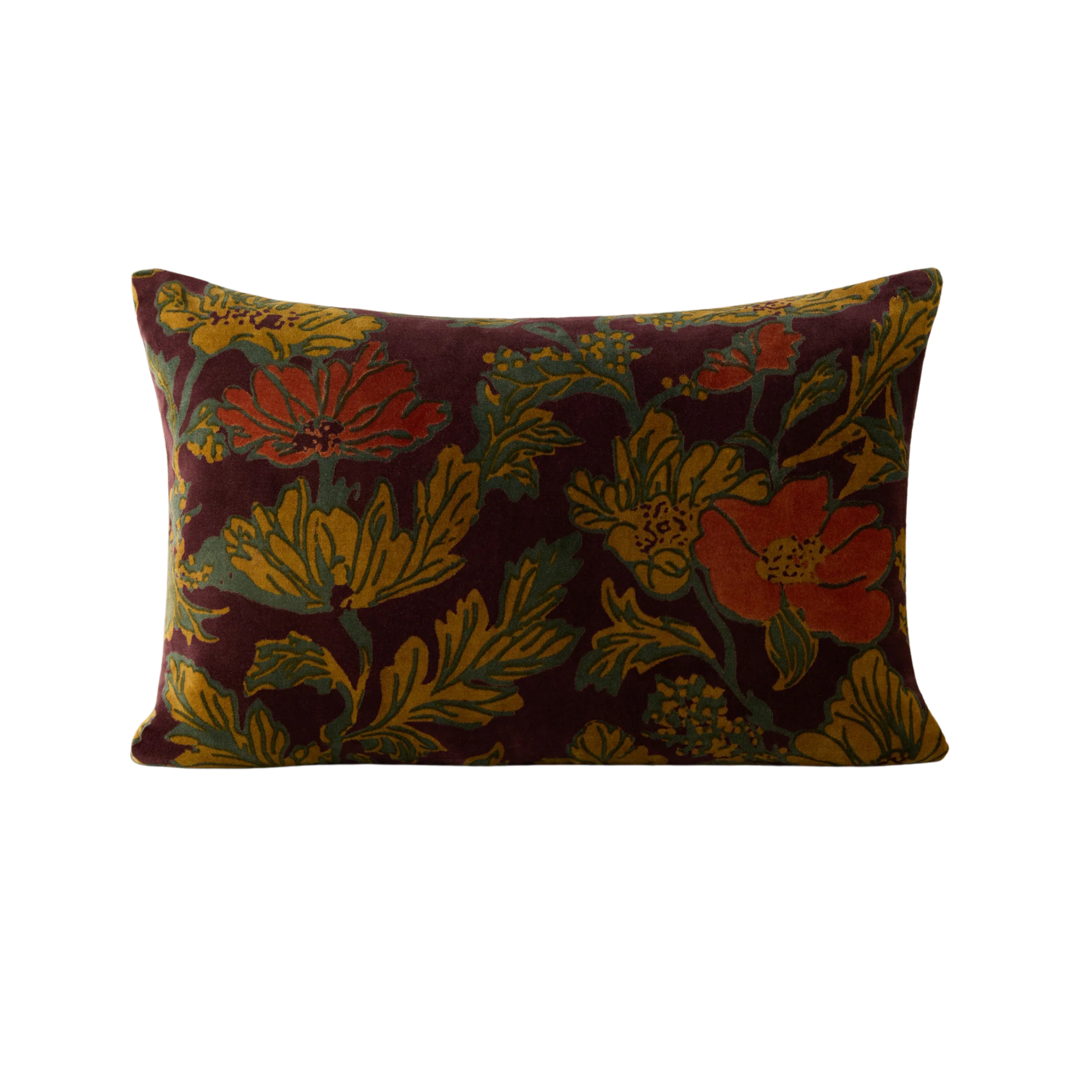 a floral velvet cushion