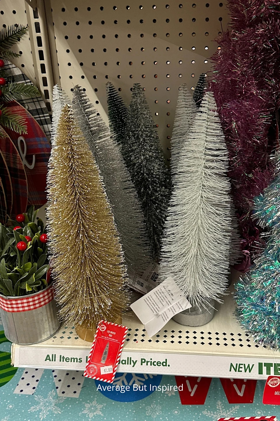 Extra large bottle brush trees at Dollar Tree