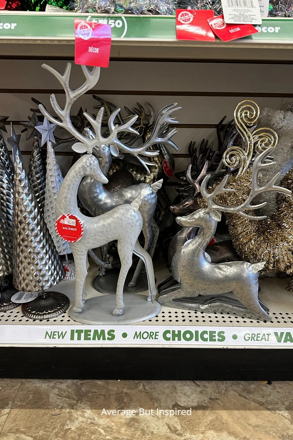 Reindeer sculptures from Dollar Tree make a beautiful Christmas decoration for 2025