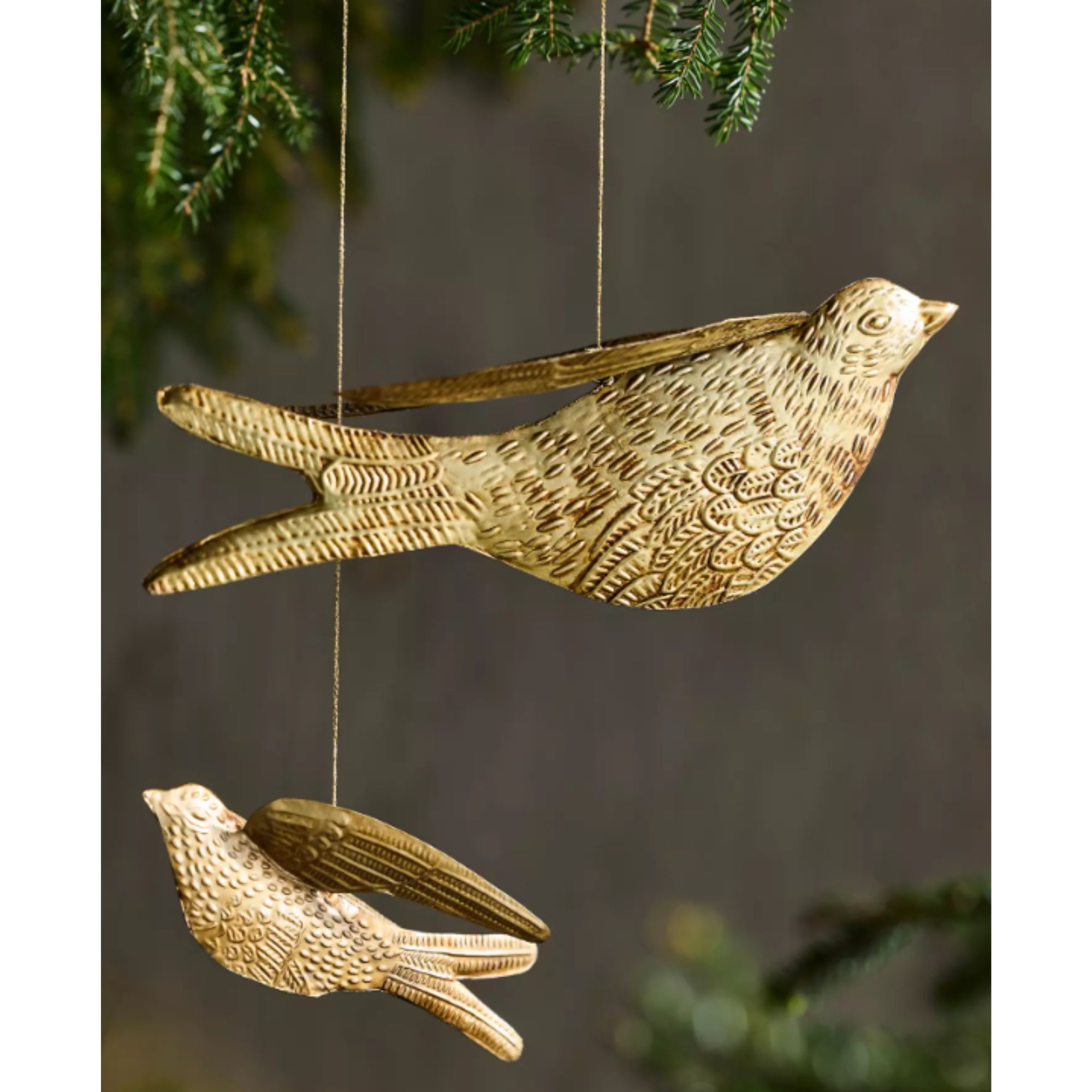 Golden songbird ornaments