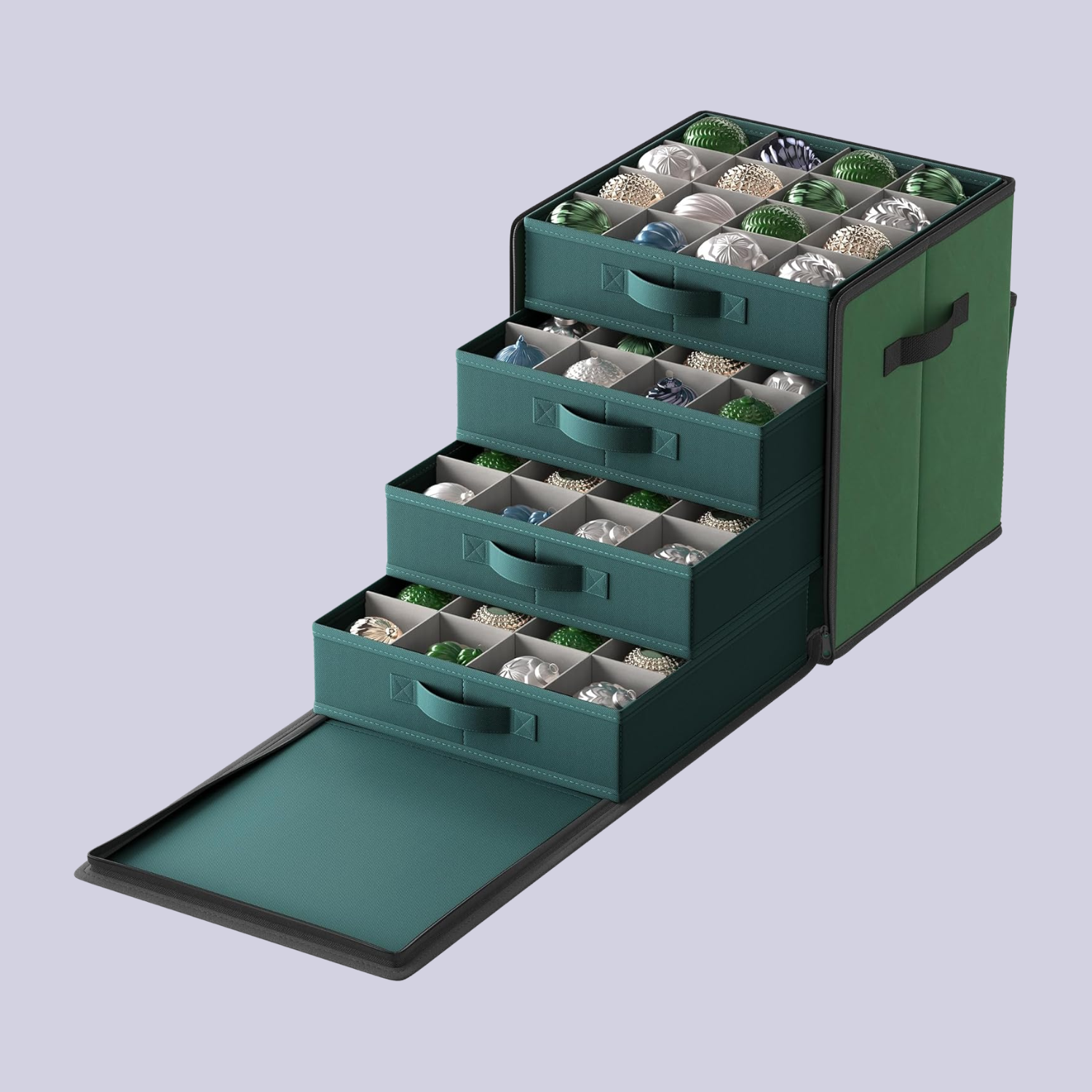 A tiered Christmas bauble storage box