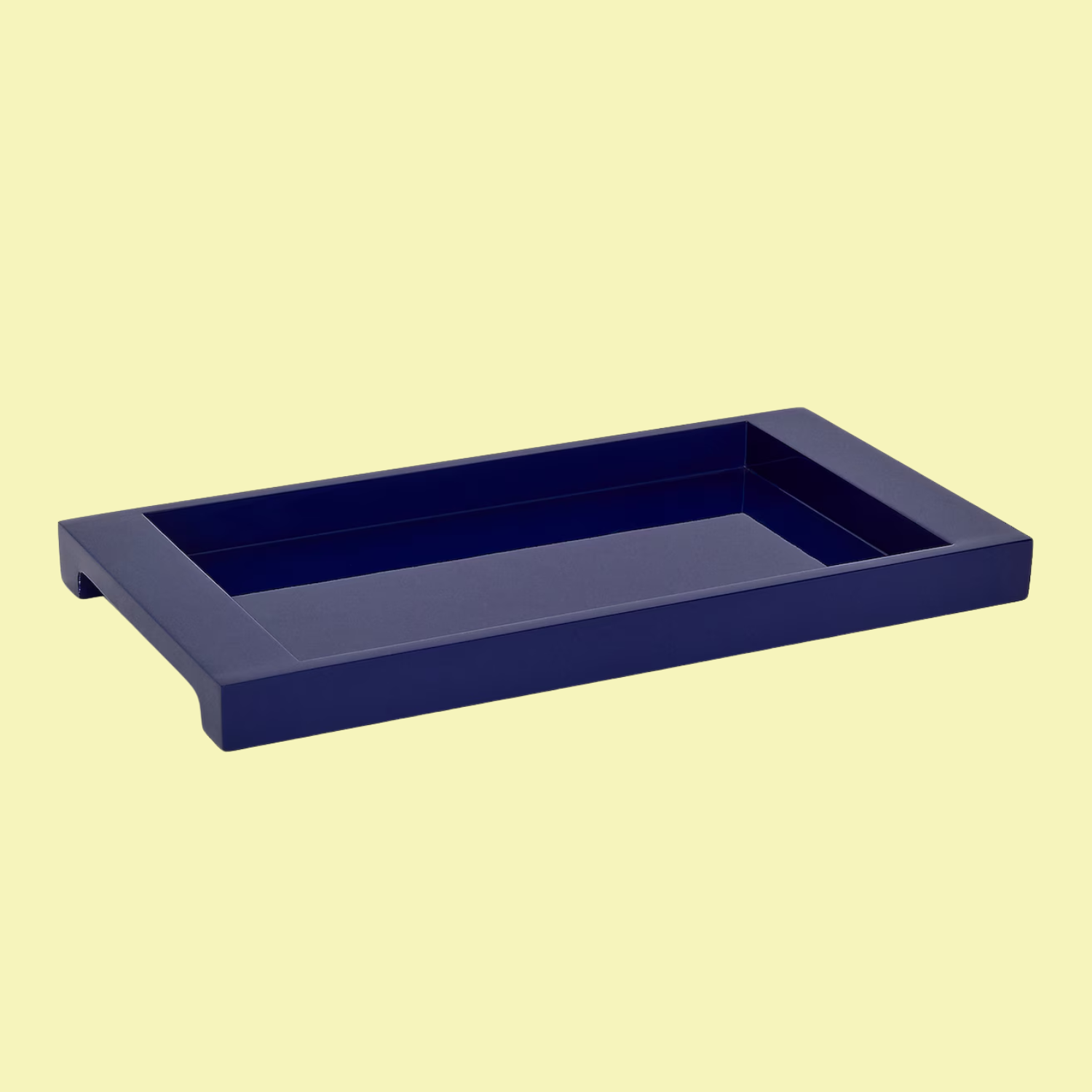 A blue painted tray