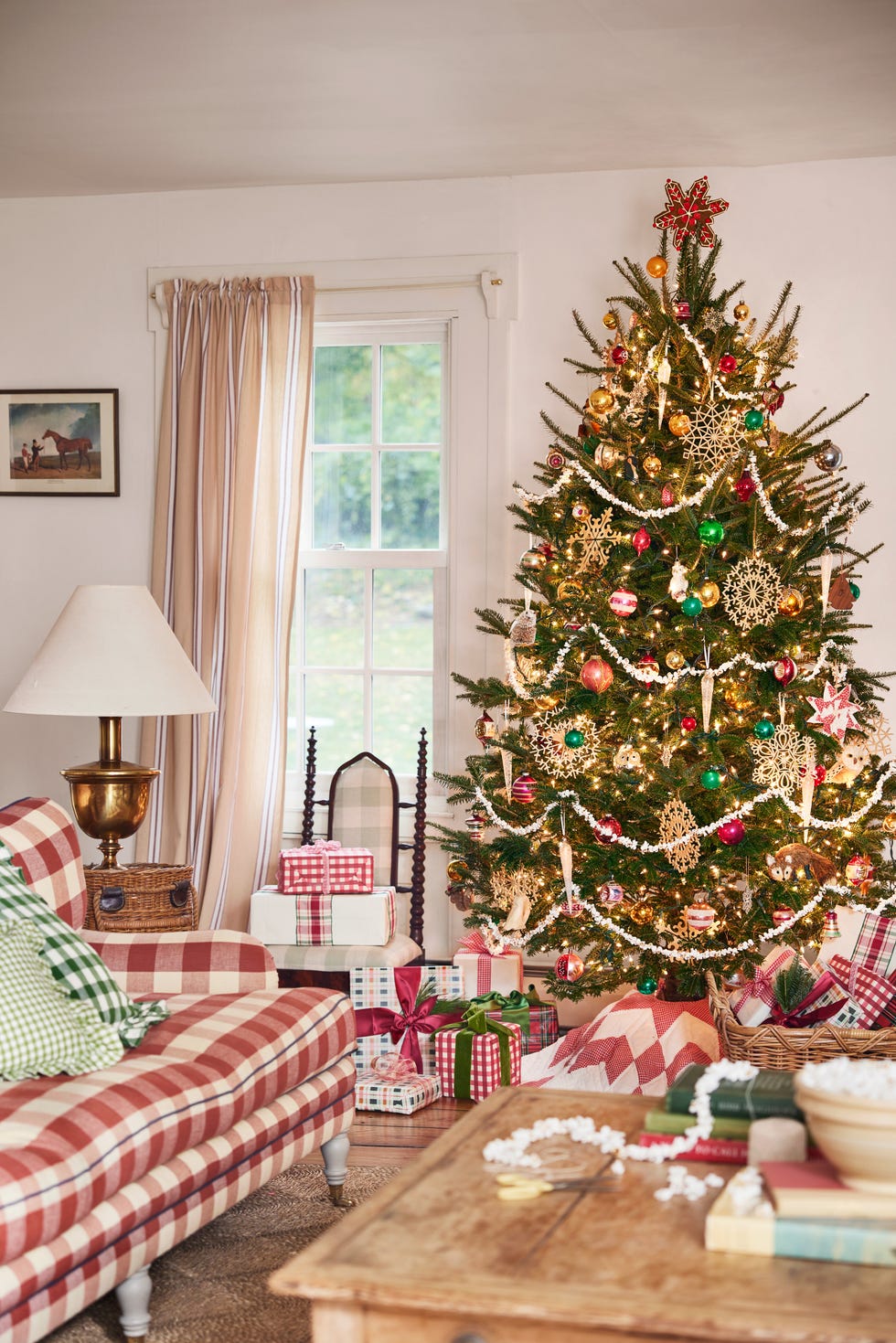 Living room with Christmas tree Living room with Christmas tree